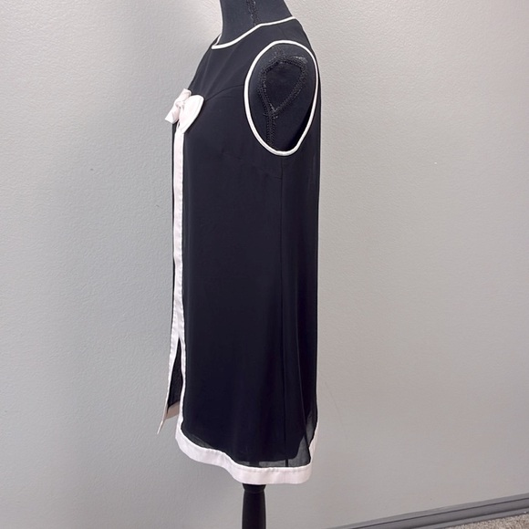Ted Baker Josa Mini Swing Dress Black/Pale Pink Bow Detail Sleeveless Coquette 6 - Picture 8 of 12